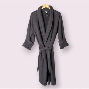 Restoration Hardware Charcoal Grey Turkish Cotton Terry Unisex Spa Robe Size XL